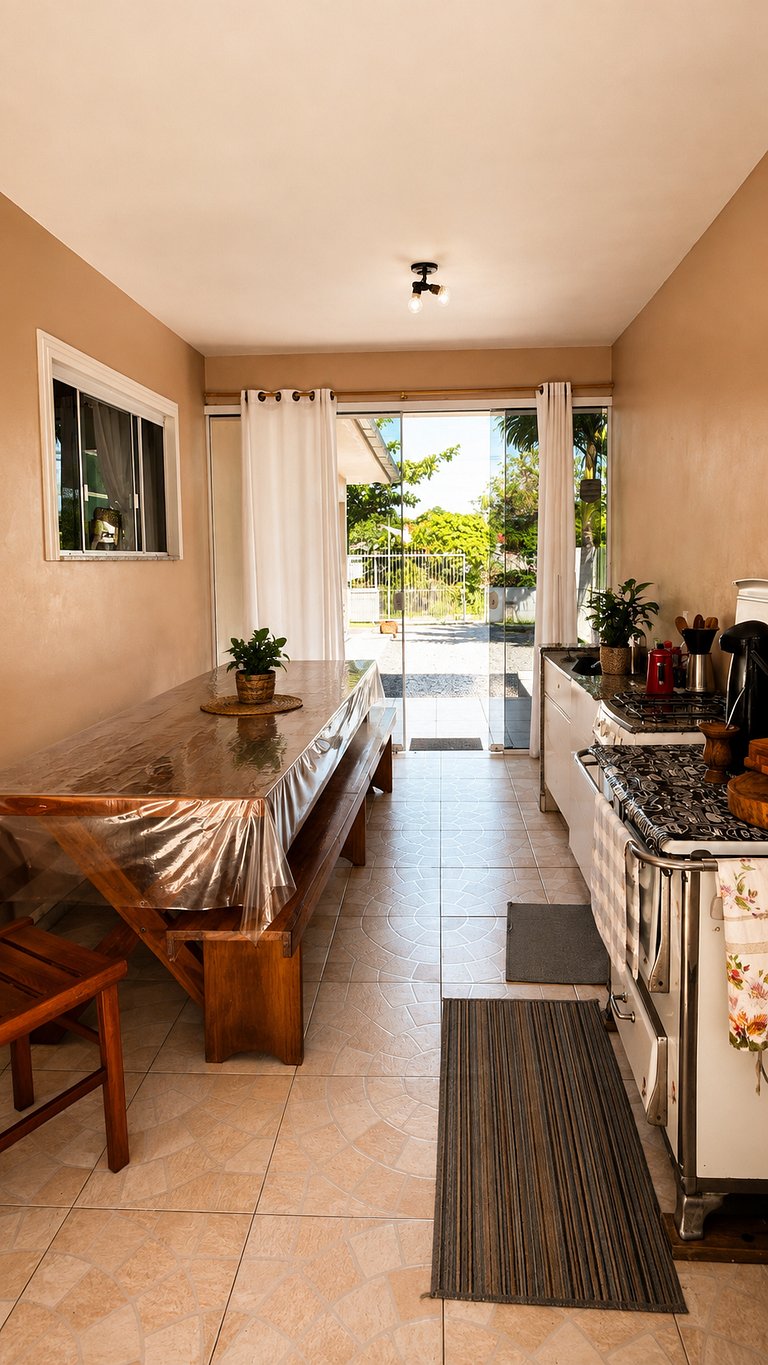 Casa espaçosa no Centro da Pinheira, a 700 metros da praia